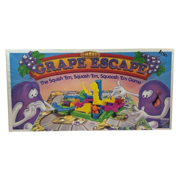 VTG 1992 "The Grape Escape" Board Game Parker Brothers 99% COMPLETE! NO DIE 90s - Picture 1 of 16